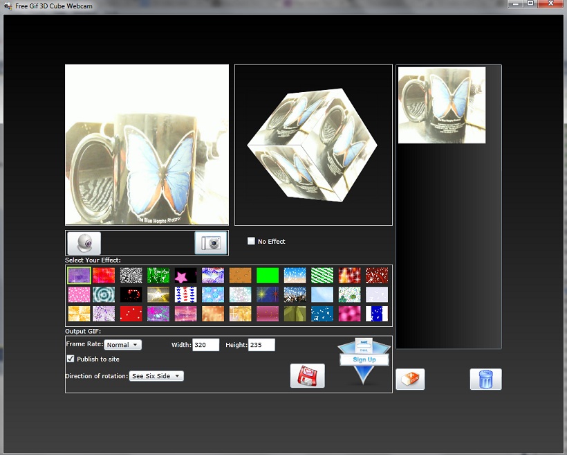 Free GIF 3D Cube Webcam 1.0 software screenshot
