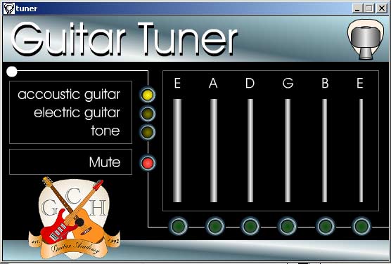 Free Guitar tuner 1.50 software screenshot