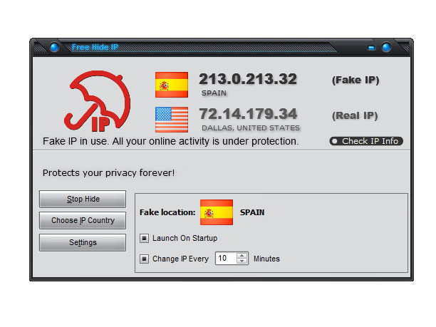 Free Hide IP 4.1.8.2 software screenshot