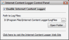 Free Internet Content Logger 1.3 software screenshot