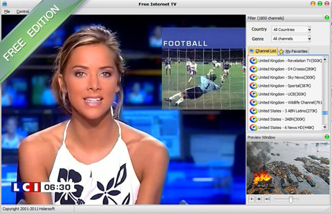Free Internet TV 8.0 software screenshot