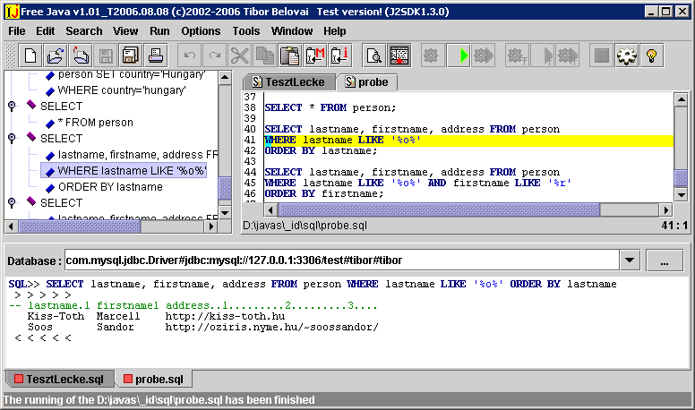 Free Java 1.01T2006.08.08 software screenshot