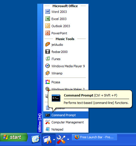 Free Launch Bar 2.0 software screenshot
