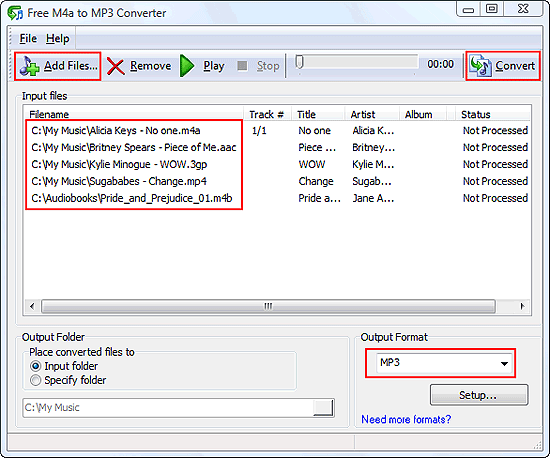 Free M4a to MP3 Converter 9.3.81 software screenshot
