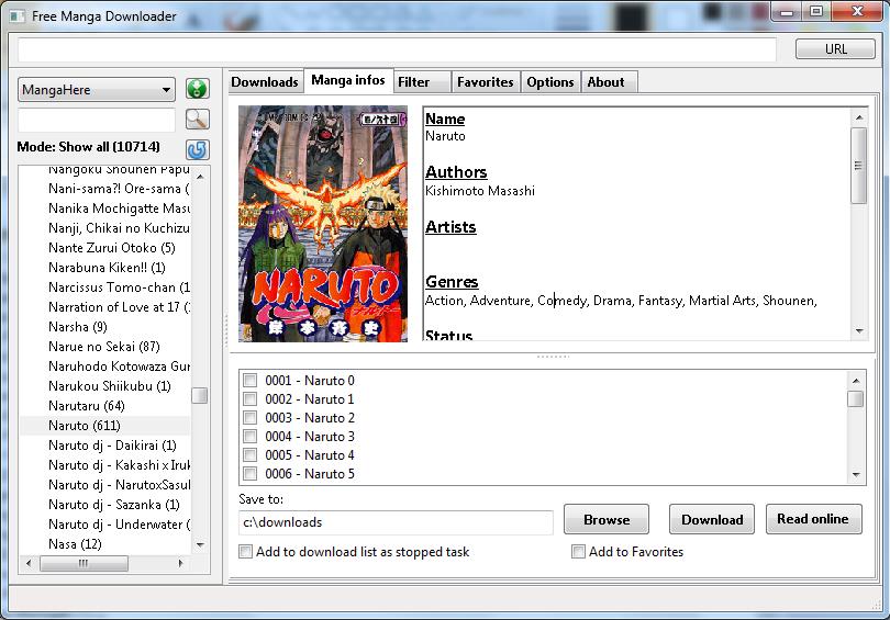Free Manga Downloader 0.9.118.0 software screenshot