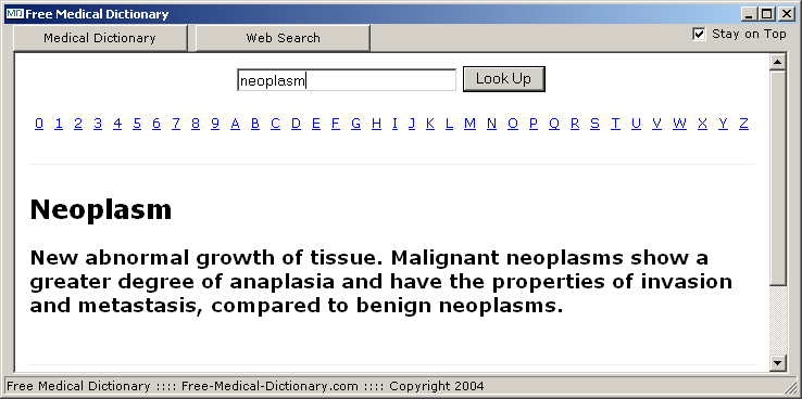 Free Medical Dictionary 1.1 software screenshot