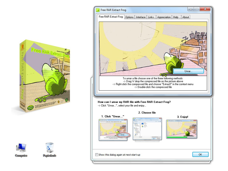 Free RAR Extract Frog 7 software screenshot