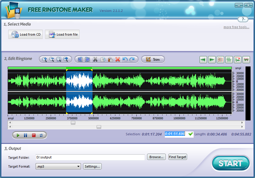 Free Ringtone Maker FAV 4.1.9 software screenshot