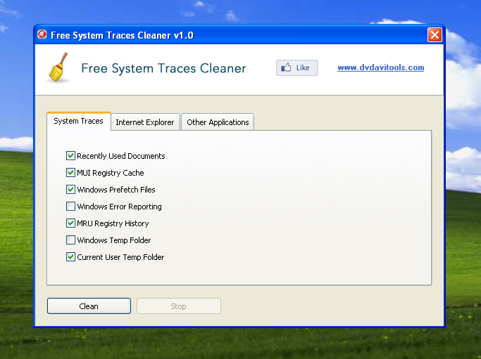 Free System Traces Cleaner 1.1.0.0 software screenshot