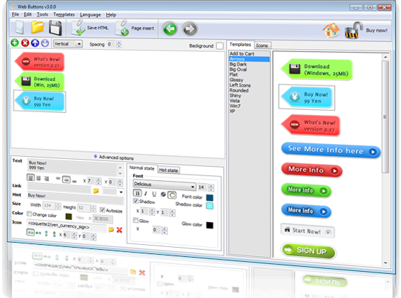 Free-Web-Buttons.com 2.5 software screenshot