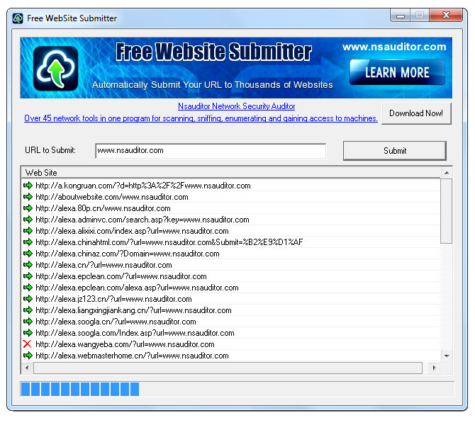 Free Website Submitter 1.1.6 software screenshot