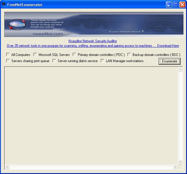 FreeNetEnumerator 1.6.3 software screenshot
