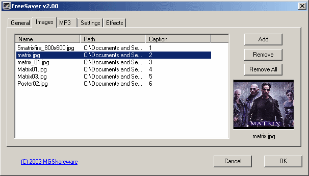 FreeSaver MP3 2.30 software screenshot