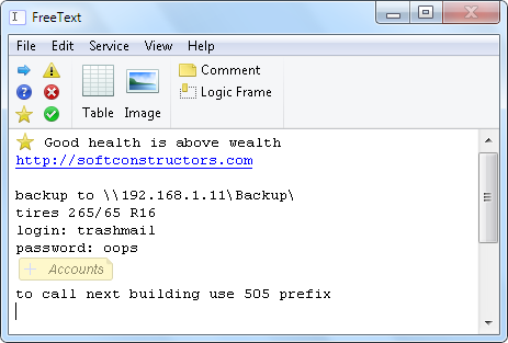FreeText 1.44 software screenshot