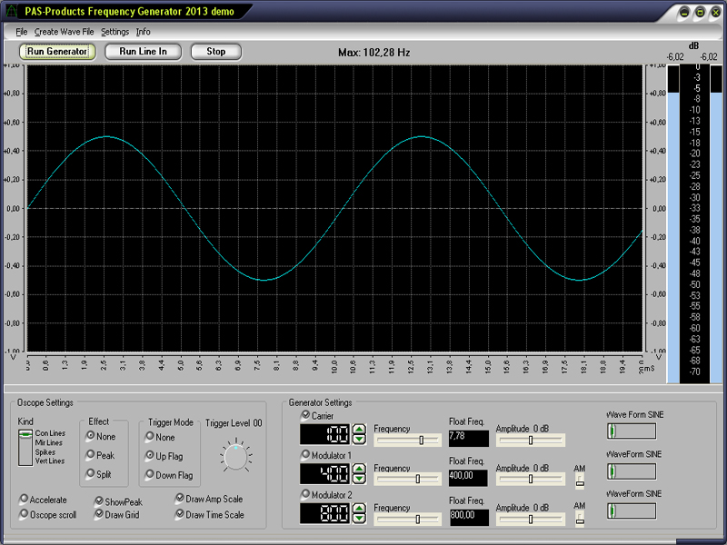Frequency Generator 2015 software screenshot