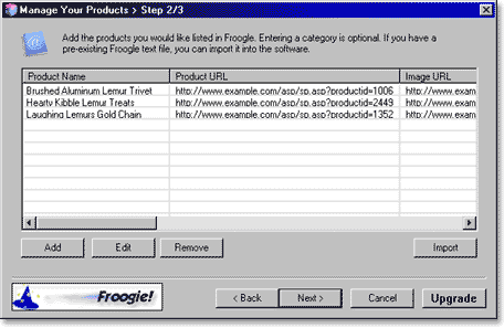 Froogie Froogle Submit 1.8 software screenshot