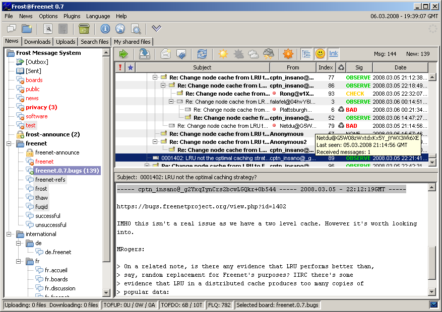 Frost 03.05.11 software screenshot