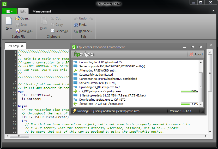 FtpScripter Editor 1.1.0.20 software screenshot