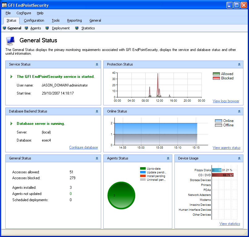 GFI EndPointSecurity 2009 software screenshot