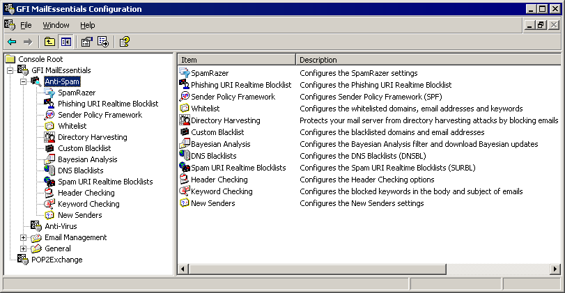 GFI MailEssentials for Exchange/SMTP 2010 software screenshot