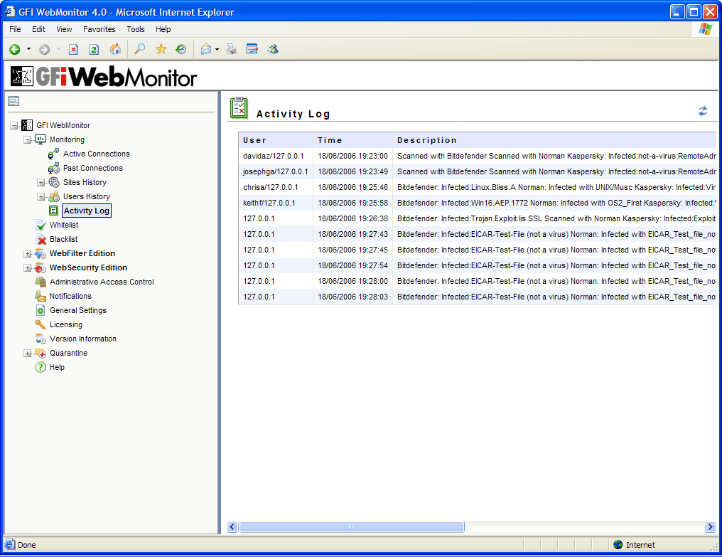 GFI WebMonitor 2009 2009 software screenshot