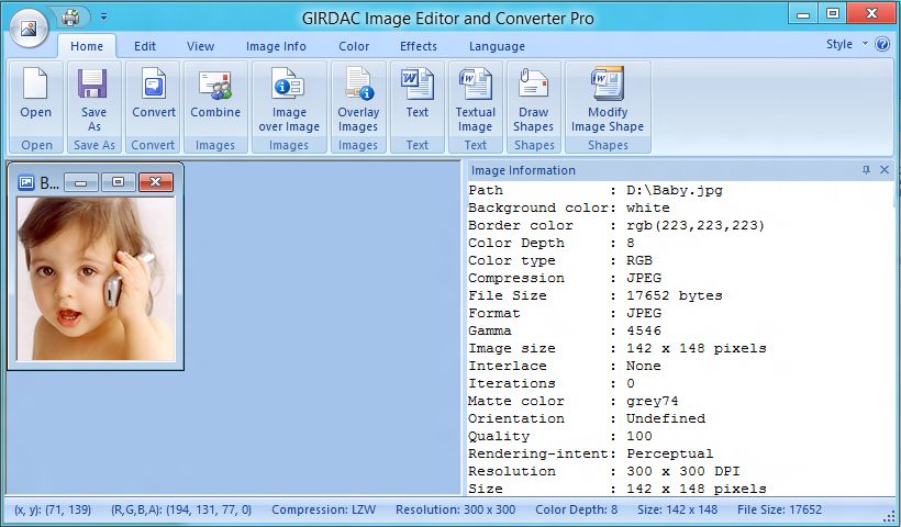 GIRDAC Image Editor and Converter Pro 8.2.2.5 software screenshot