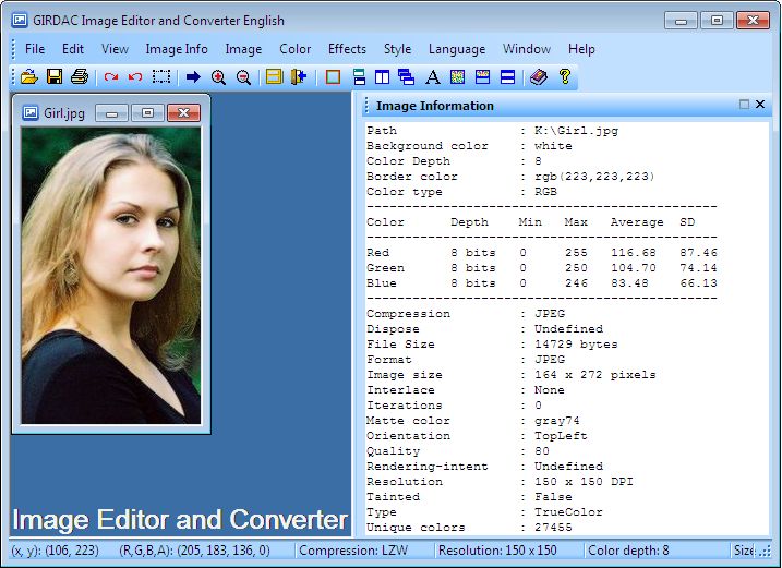 GIRDAC Image Editor and Converter 8.2.2.5 software screenshot