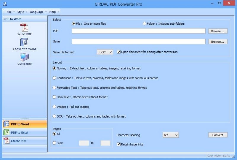 GIRDAC PDF Converter Pro 19.4.2.4 software screenshot
