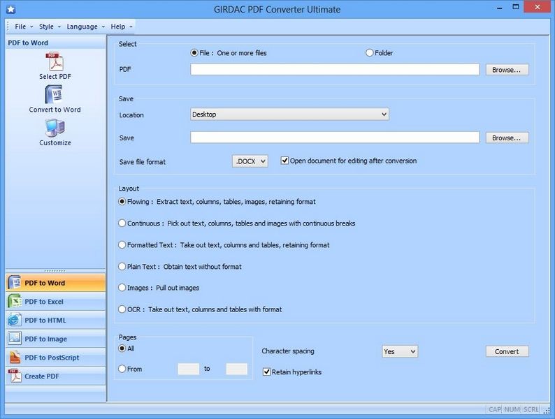 GIRDAC PDF Converter Ultimate 22.3.2.1 software screenshot