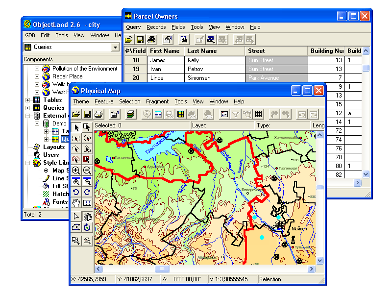 GIS ObjectLand 2.7.6 software screenshot