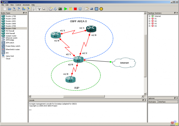 GNS3 2.0.3 software screenshot