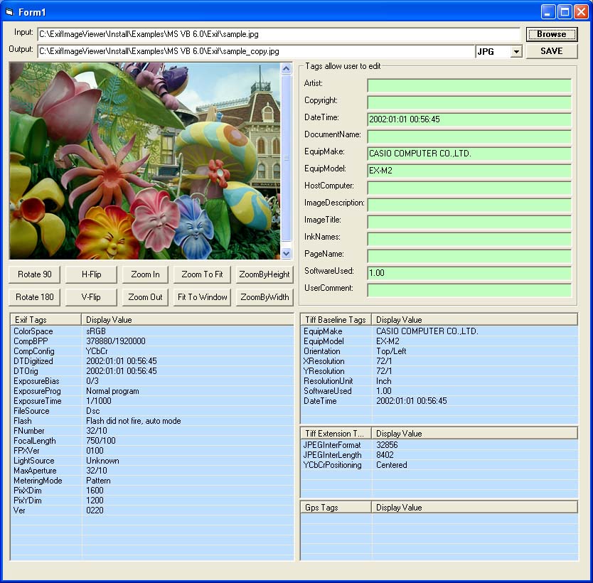 GOGO Exif Image Viewer ActiveX OCX 2.36 software screenshot