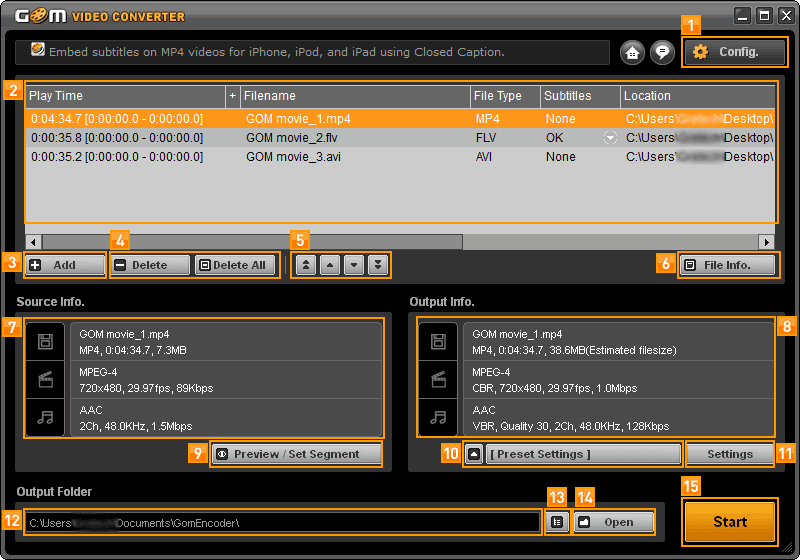 GOM Video Converter 1.1.1.70 software screenshot
