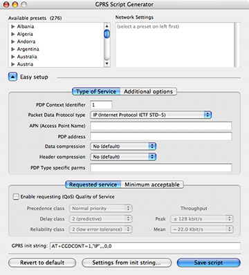 GPRS Script Generator 1.9.7 software screenshot
