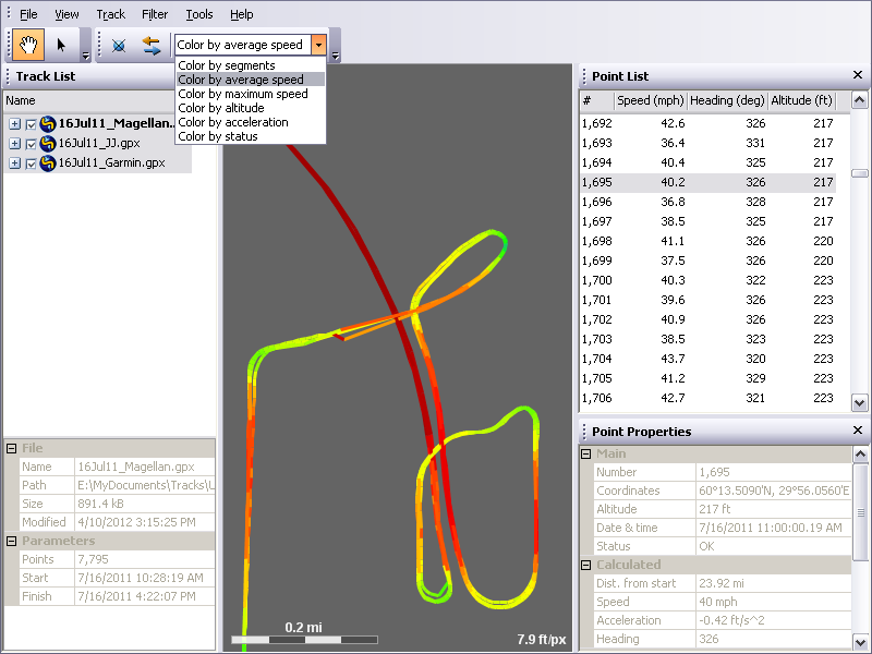 GPS Track Editor 1.14.135 software screenshot