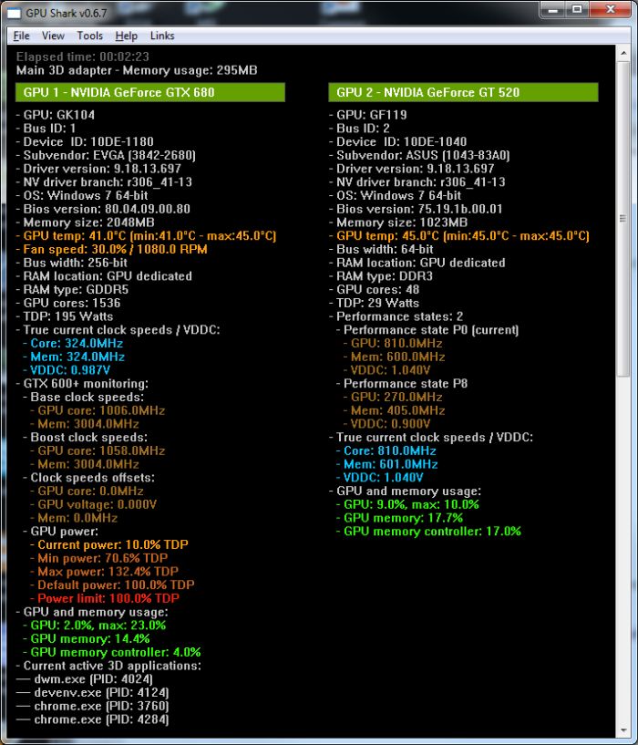 GPU Shark 0.9.11.4 software screenshot