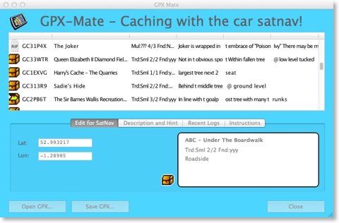 GPX Mate 1.0 software screenshot