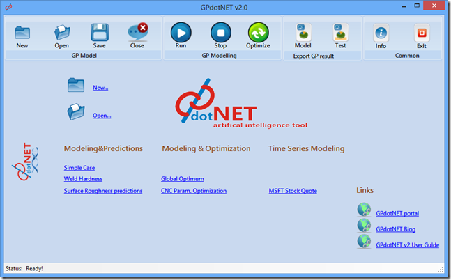 GPdotNET 2.0 software screenshot