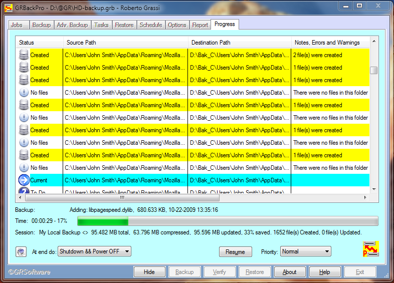 GRBackPro - Server Backup 7.5.50 software screenshot