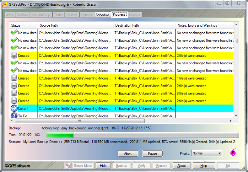 GRBackPro 8.4.9 software screenshot