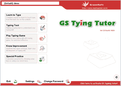 GS Typing Tutor 2.99 software screenshot