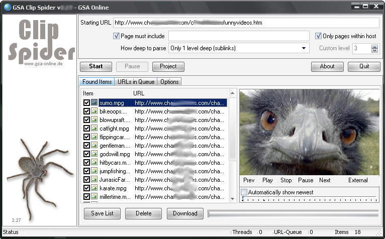 GSA Clip Spider 2.70 software screenshot