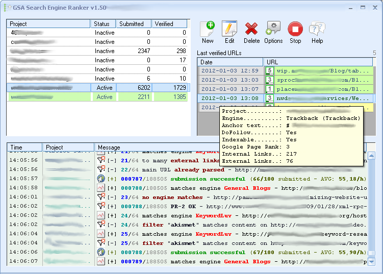 GSA Search Engine Ranker 11.94 software screenshot