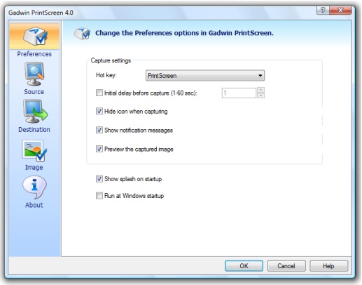 Gadwin PrintScreen 4.6 software screenshot