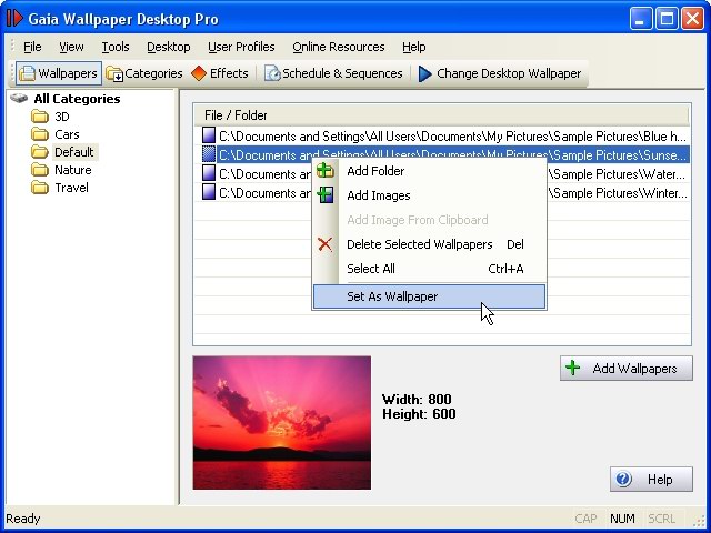 Gaia Wallpaper Desktop Pro 1.21 software screenshot