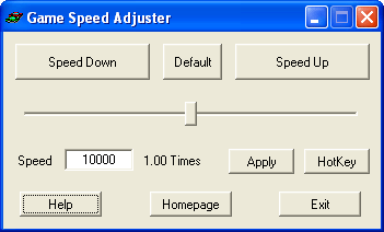 Game Speed Adjuster 1.0 software screenshot