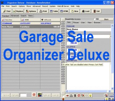 Garage Sale Organizer Deluxe 4.0 software screenshot