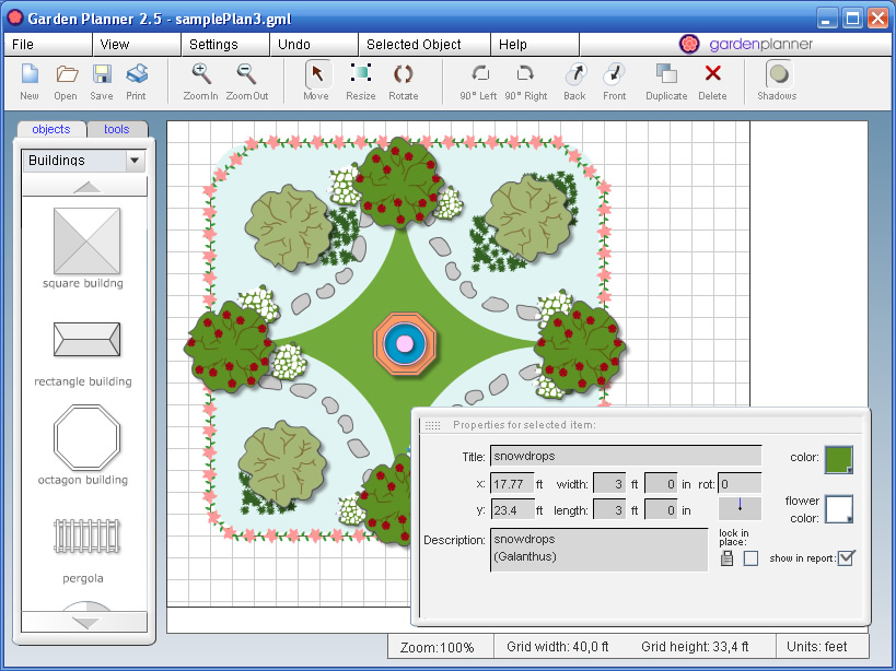Garden Planner 3.5.16 software screenshot