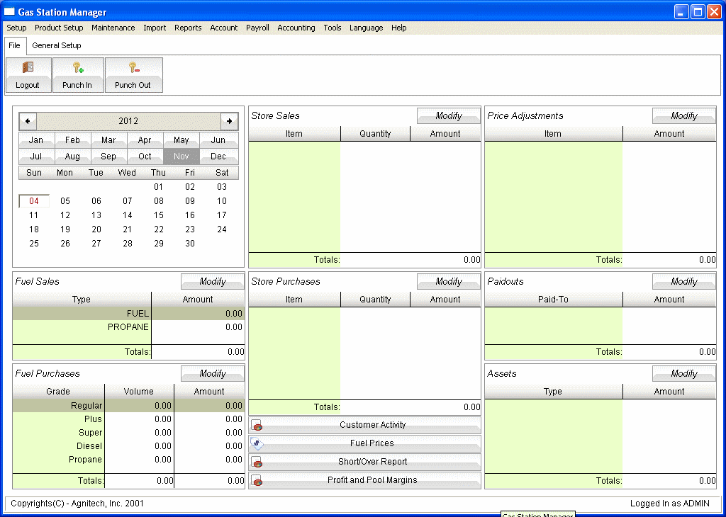Gas Station Software 11.87 software screenshot