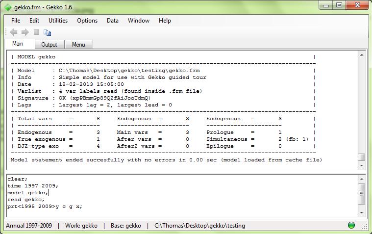 Gekko 1.6 software screenshot